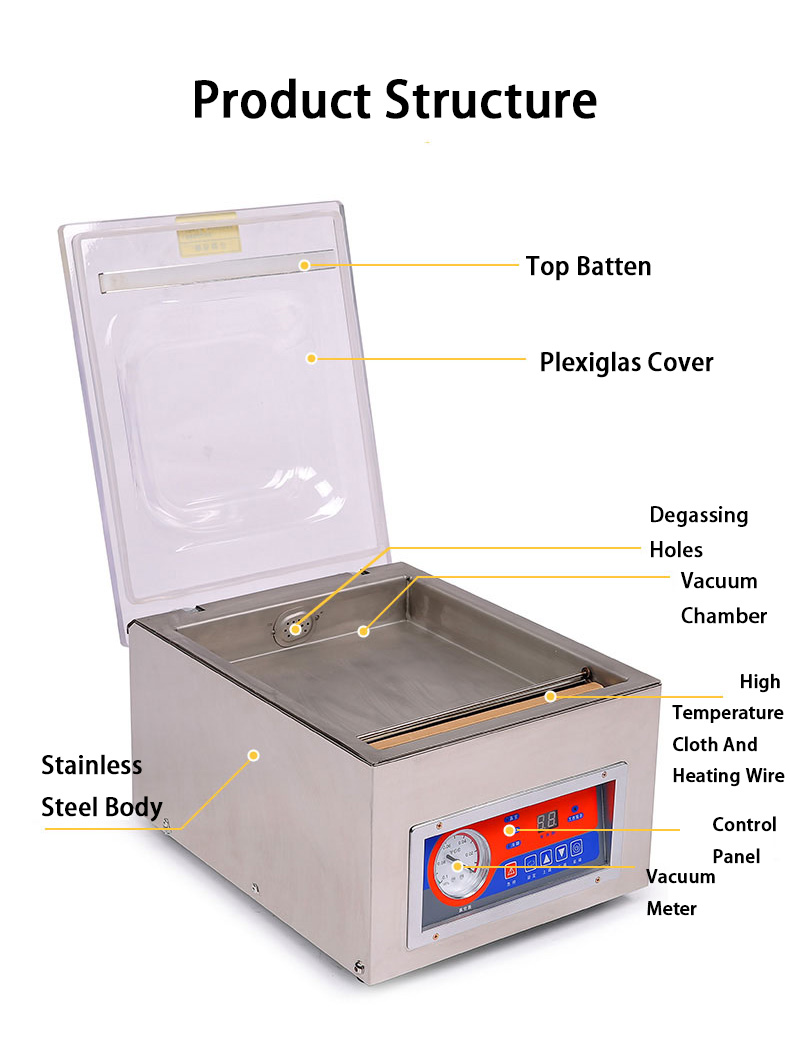Instant Heating Desktop Chamber Vacuum Packing Machine For Commodity