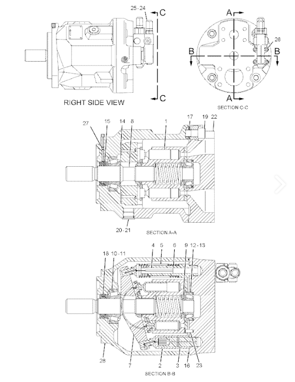 232-1835 For Caterpillar 784C 785b/c/d Steer Hydraulic Main Pump Assy Piston Pump Excavator Parts Aftermarket Original