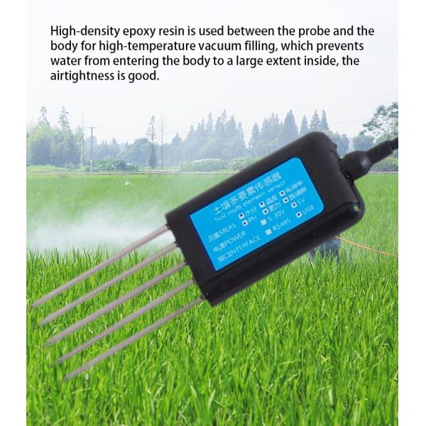 Horizontal Installation Moisture Sensor for Agriculture 7 in 1 USB NPK/PH/EC Temp Analyzer