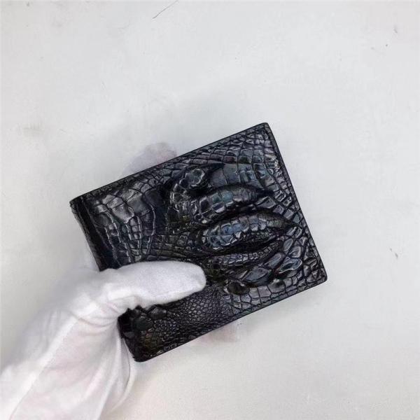 Exotic Real Crocodile Claw Skin Men's Short Bifold Wallet Card Holders Genuine Alligator Paw Leather Male Small Wallet