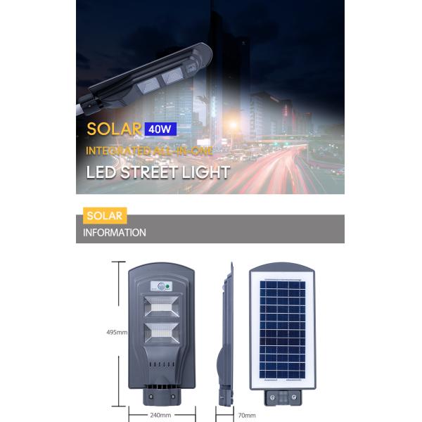 Solar Powered Street Light With 100 Ra Color Rendering Index And Integrated LED Design