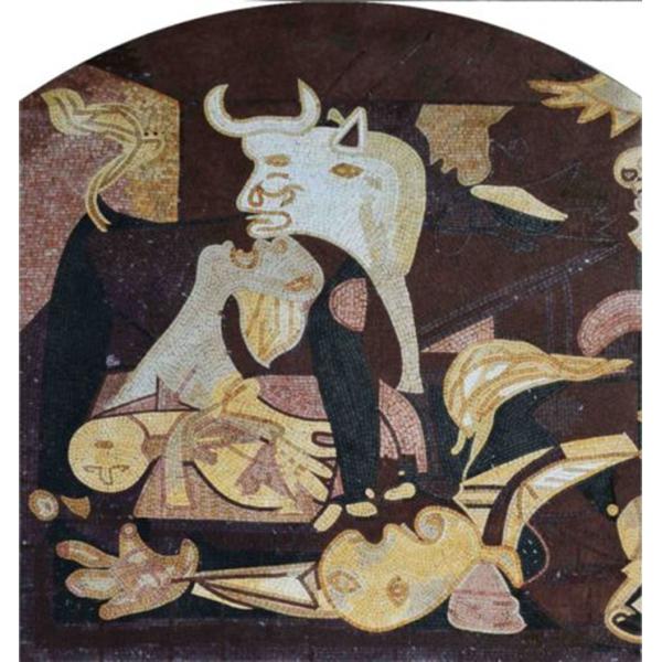 Neptune God Of Sea Round Mosaic Art Patterns Handmade Mosaic Craft Tiles 100 X 100cm