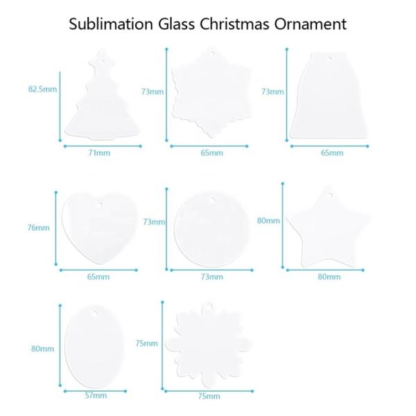 Blanks Clear Xmas Tree Hanging Ornament Decorations Glass Sublimation Christmas Ornaments