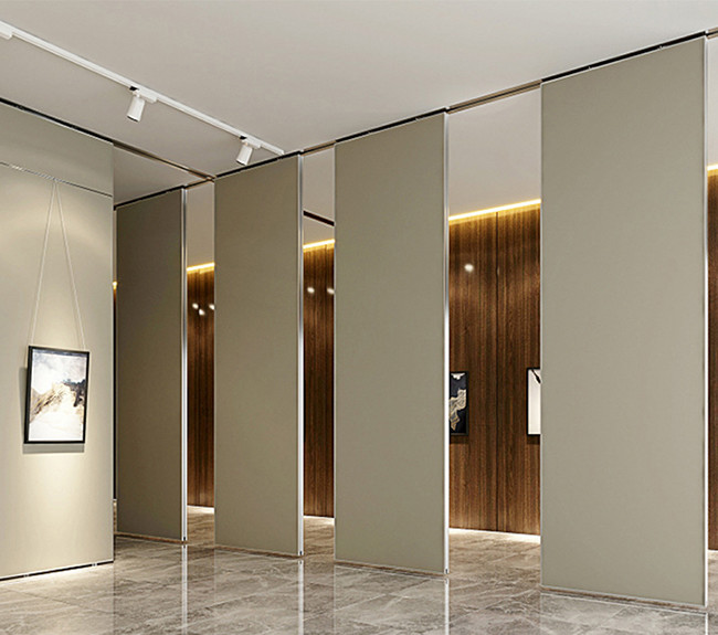 Fabric Surface Acoustic Folding Partition Wall With POM Hanging Wheels