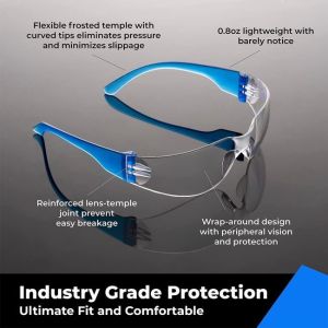 Blue Polycarbonate UV Protection Eye Protection Safety Glasses Scratch Resistant