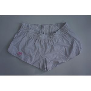 4 Way Stretch White Elastic Swim Trunks Womens Recycled With Custom Logo