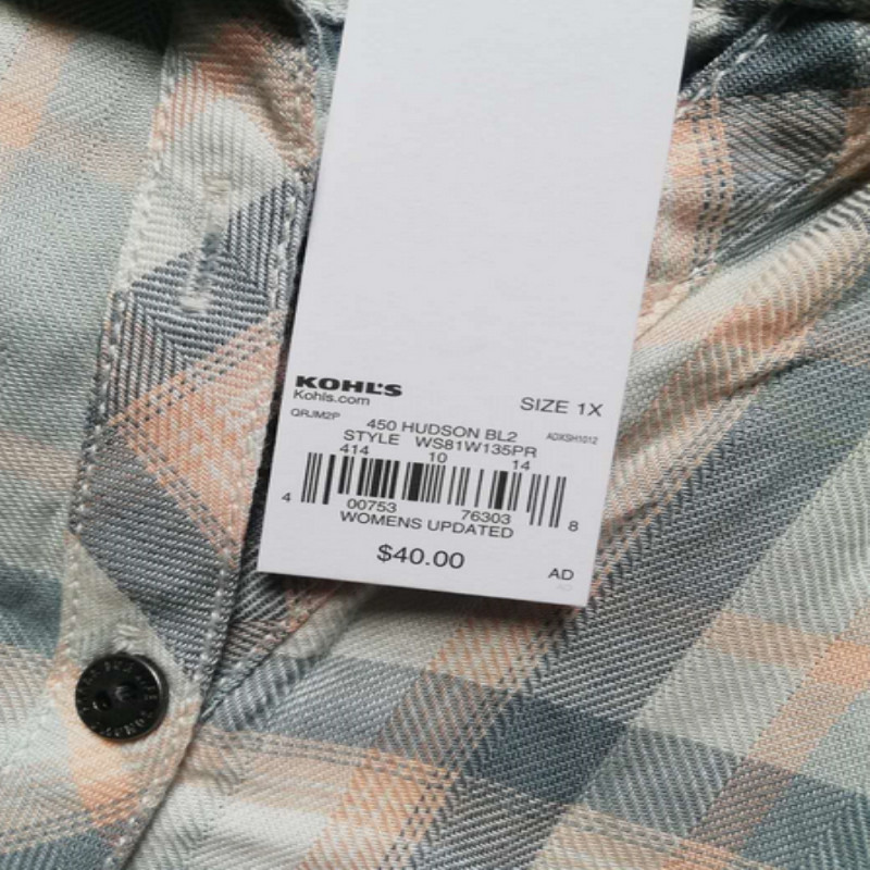SONOMA Womens Plus Size Buffalo Plaid Shirt 60% Cotton 40% Polyester