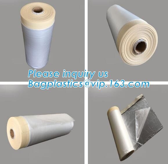 blue pre-tape masking film, environmental protection auto paint pre-tape masking film, plastic Taped masking film wit