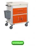 Stainless steel Anesthesia medical equipment trolley, medical carts 5" castors