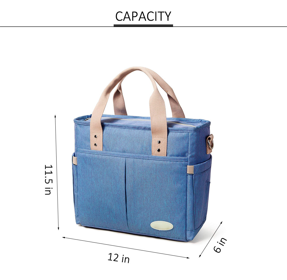 Collapsible Wide Mouth Opening Insulated Lunch Handbag