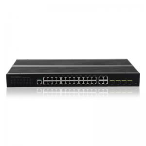 China 24 Port Industrial Unmanaged POE Switch 10/100/1000Mbps 4 SFP Slot Ports on sale