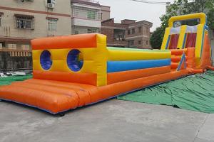China Largest Kids Inflatable Obstacle Courses Land Sport Game Giant Assault Course on sale