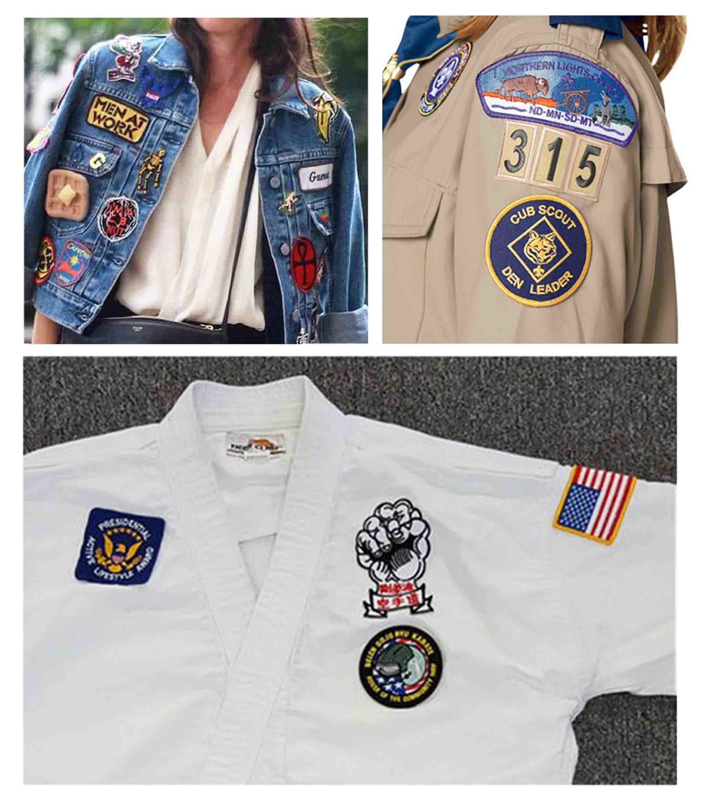 Merrowed Military Patches For Jackets Logo Embroidery Polyester Material