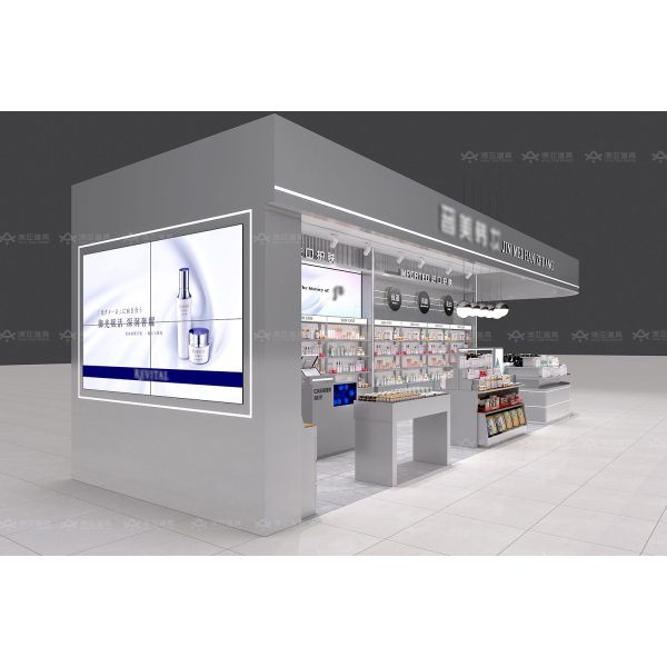 BKC028 Perfume Exhibition Booth Design Beauty Kiosk Mall Beauty Display Furniture Cosmetic Rack for Shop
