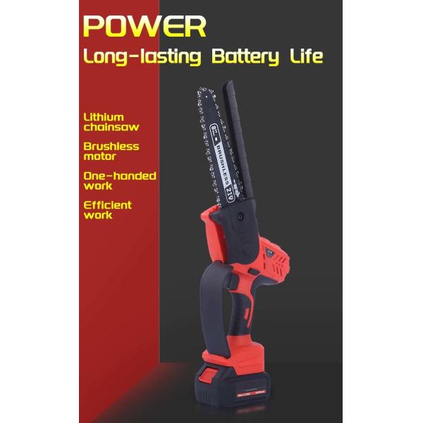 Handheld Lithium Battery Chain Saw Home Rechargeable Outdoor Logging Pruning Chainsaw One Handed