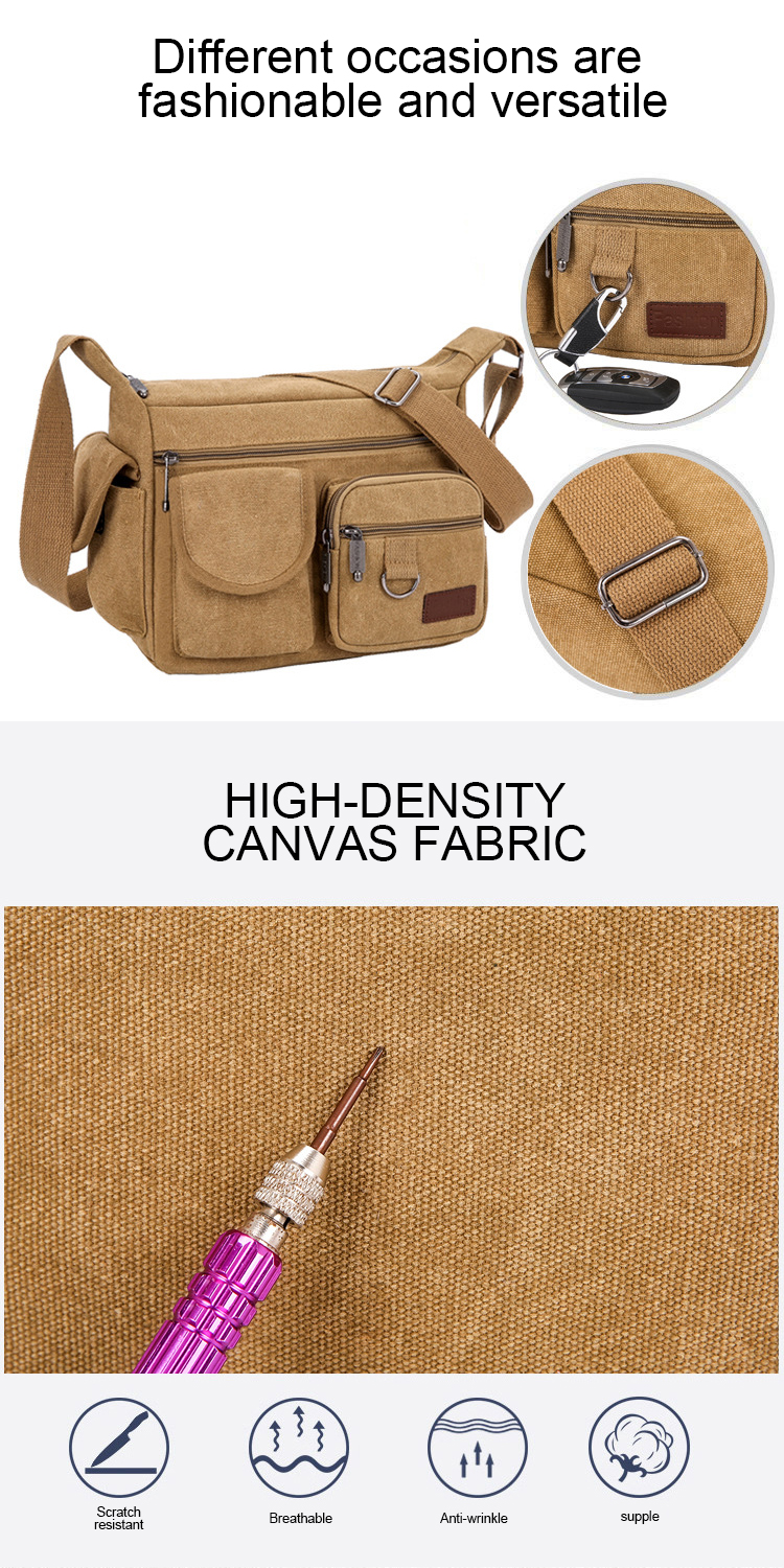 Sympathybag Canvas Multi Layer Crossbody Bag Men's Shoulder Bag