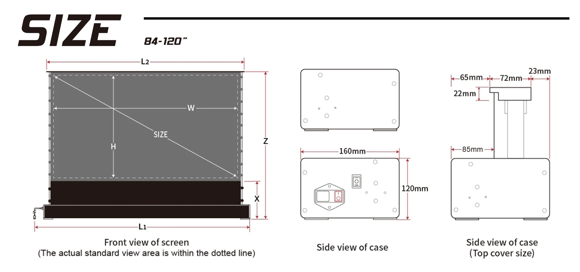 PVC Motorized Projection Screens 90 Inch Screen For Ultra Short Throw Projector