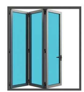 Quality OEM Extruded Aluminum Folding Patio Doors Fiberglass Anodizing wholesale