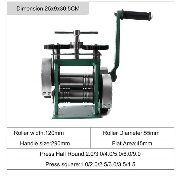 120mm Rolling Mills Machines Jewelry Press Machine Distance Adjustable