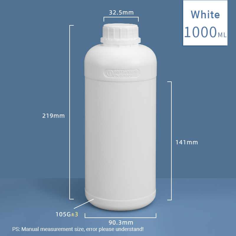 1000cc HDPE Plastic Bottle for Liquid Chemical Storage Acid and Alkali Resistance