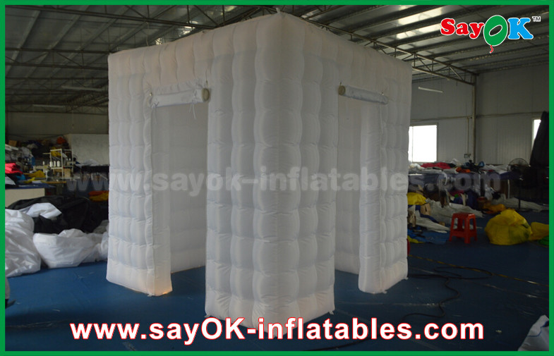 Small Photo Booth White Two Doors Square Inflatable Photo Booth / Photobooth Enclosure Frames