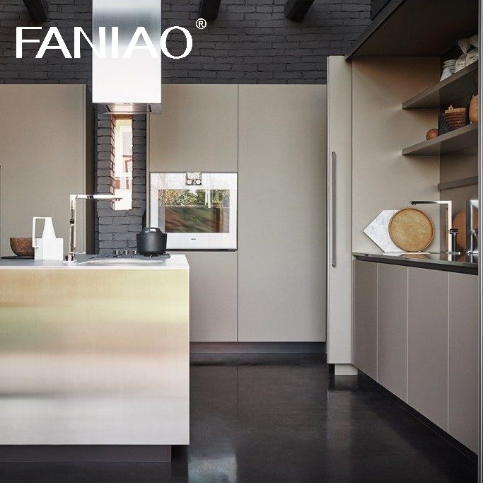 Kitchen Cabinet Supplier Modular Luxury Design Modern Stainless Wood Furniture Kitchen Cabinet