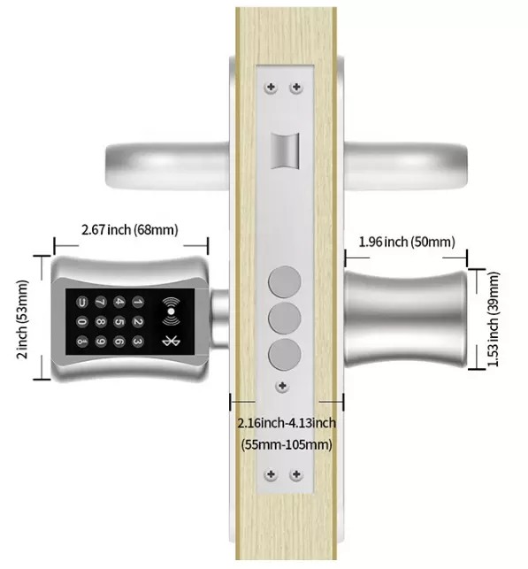 Keyless BLE Password Cylinders TT Lock App Frameless Glass Door Locks