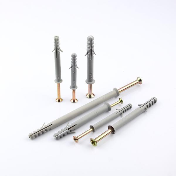 Grey Nylon Frame Fixings Screw Drilled Head Single Wings Type