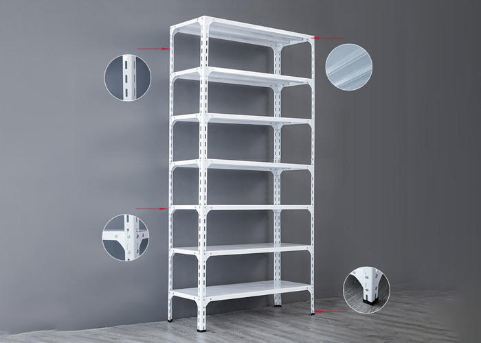 Multilayer 150kg Slotted Angle Shelving Stainless Steel Assembly