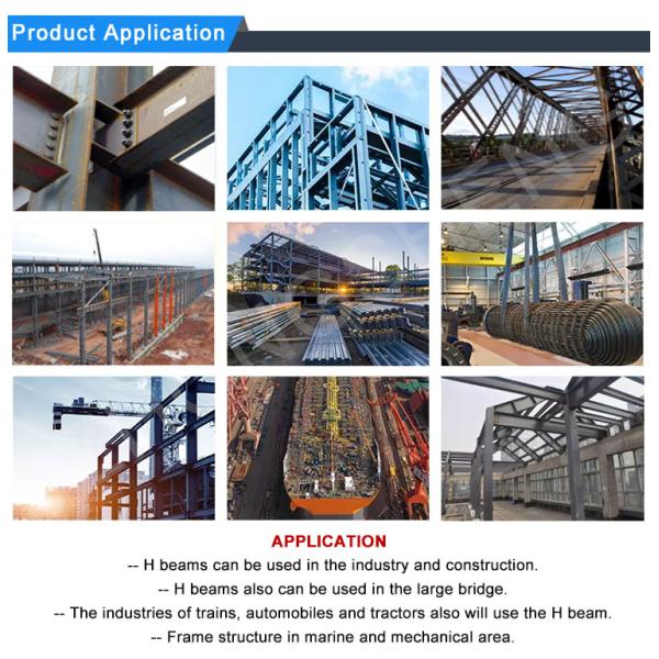H Beam per Ton for S275 Structural Steel Roof Support Material Steel Beam Structural Thickness 4.5mm within 34mm