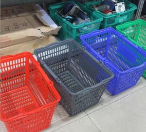 Quality Retail Plastic Fruit Hand Shopping Basket , Hollow Out Storage Shopping Hand Baskets wholesale