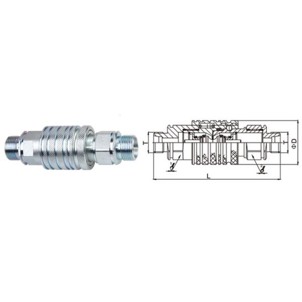 Pull And Push Hydraulic Quick Connect Couplings ISO5675 Rated Flow 12 GPM