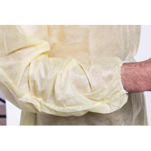 Free Sample Disposable Isolation Gowns Lightweight Non Woven Gown With Elastic Cuff