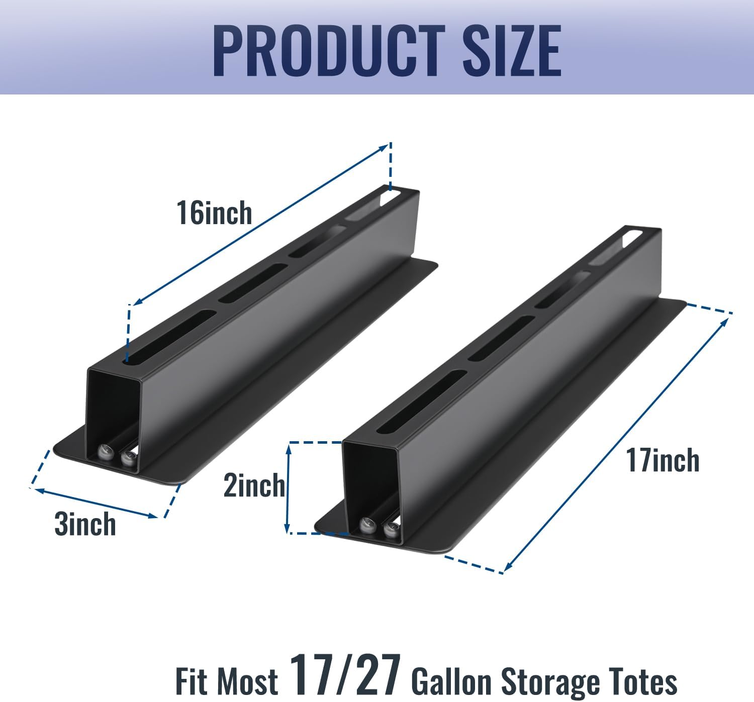 Gallon Tote Overhead Storage Bin Rack for 3 Bins, Metal Storage Organization Ceiling Garage Storage Bracket