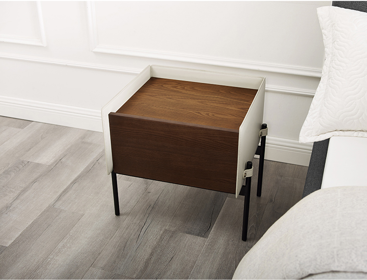 Solid Steel High Leg Nightstand Simple and Modern Storage Cabinet for Mini Bedroom