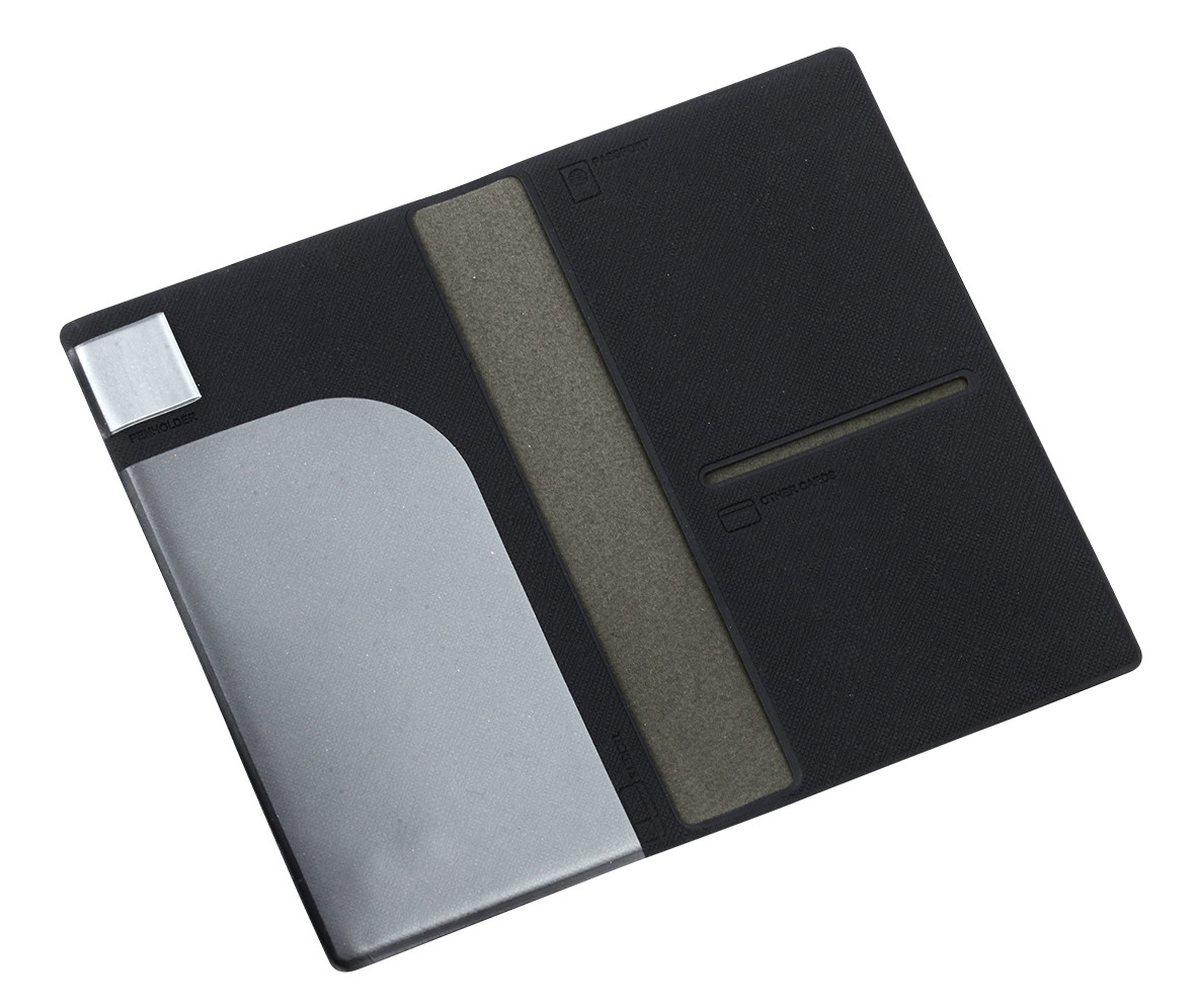 Customized Weave Pattern PU Leather Travel Passport Holder Water Resistant 4 Card Slots ID Window