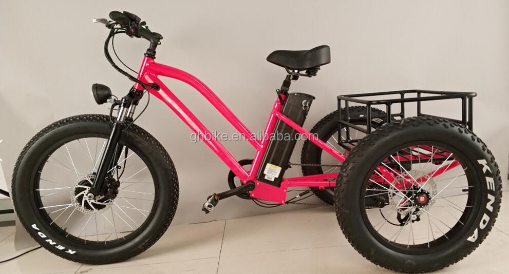 USA 24"20" Motorized Bafang 8fun 750W 48V 17a Adult 3 Wheels Cargo Ebike Electric Tricycle