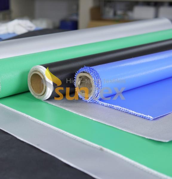 Grey Thermal Fireproof Silicone Rubber Coated Fiberglass Cloth Insulating Heat