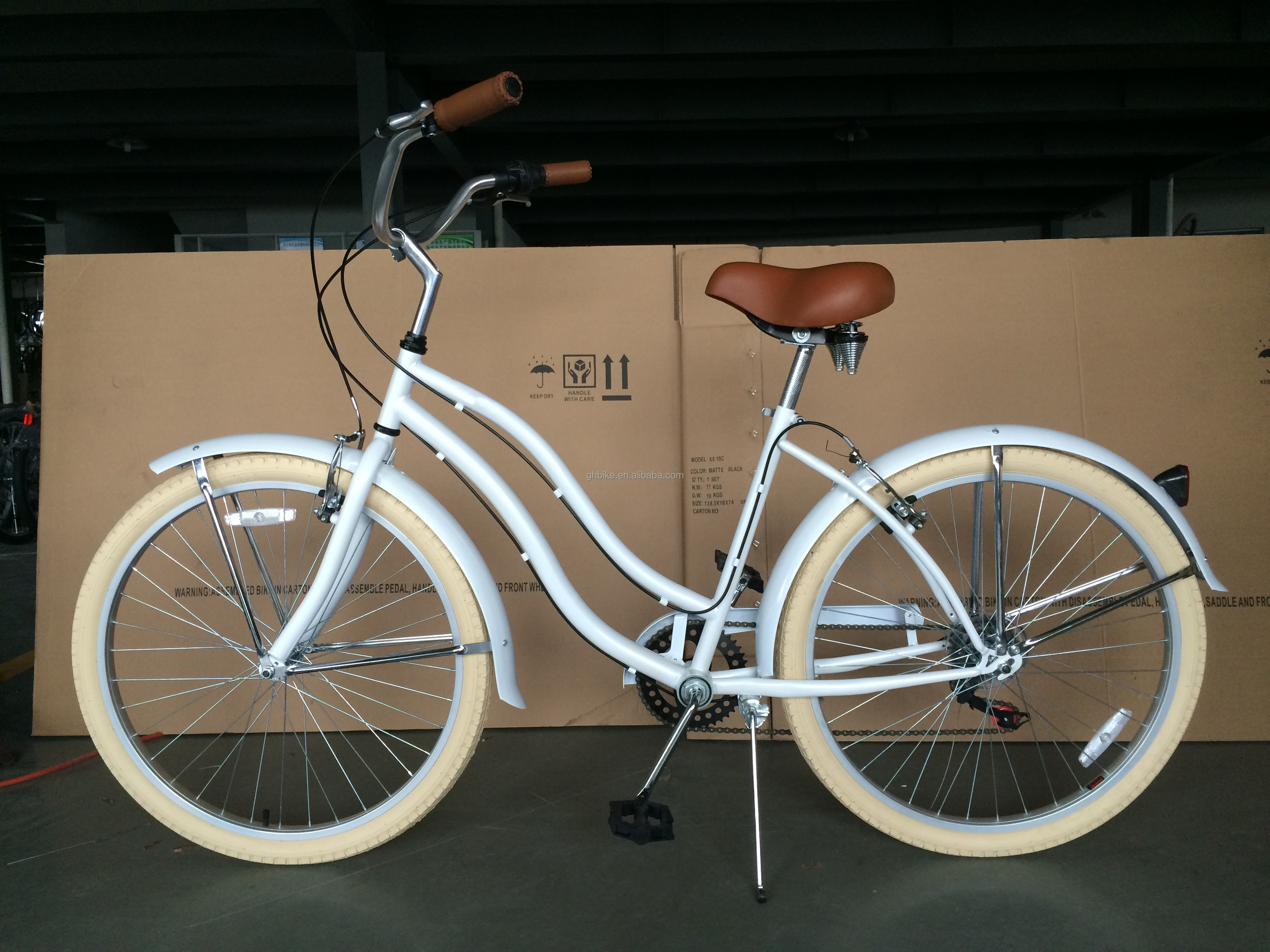 USA Made 26" 7 Speed Shimano Hi-Ten Steel Frame Beach Cruiser Bike for Women and Girls