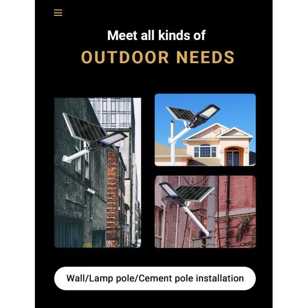 Aluminum IP65 Solar Led Street Light All In One IP66 SMD Outdoor Lamp 300W 400W 500W