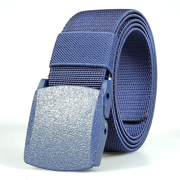 DANSKY Custom Logo Fabric Belt with Heat Cut Tail Plate Flip Buckle Elastic Stretchy Nylon Webbing Belt