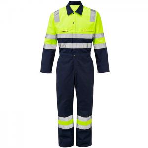 China Fire Retardant Reflective Safety Coveralls Cotton Hi Vis Waterproof Coveralls on sale