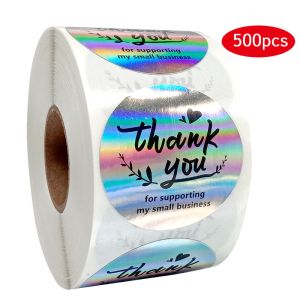 Quality Personalized Circle Holographic Thank You Stickers Label Printing wholesale