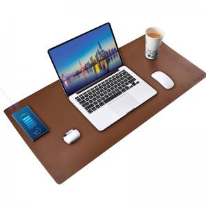 Quality Extra Thick 4mm 15W Mouse Pad Wireless Charger Leather Desk Pad wholesale