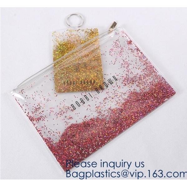Custom Logo Glitter Cosmetic Makeup Eva Clear Pouch / Pouches,Smiggle Pencil Case With Glitter,Tissue Bag CD Case Docume