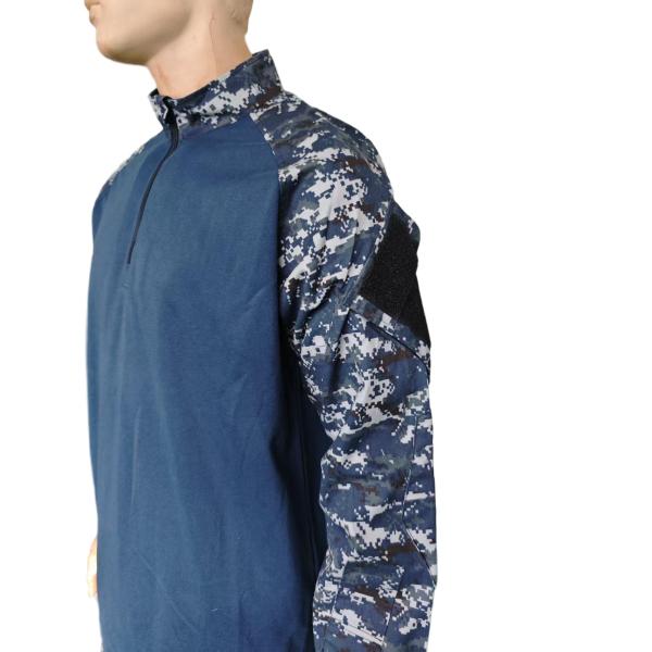 Operator OD Blue Frog Shirt Partial Zip Combat Uniform Breathable Polyester Cotton Knitted