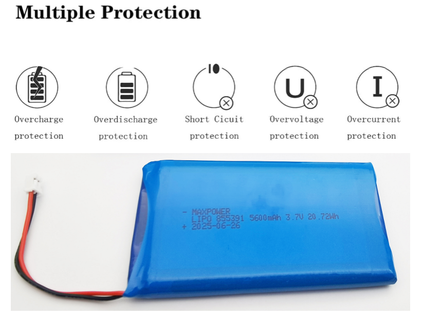 5600mAh Wide Temperature Range Lithium Polymer Battery with 1000 Cycles for Cold Chain Applications
