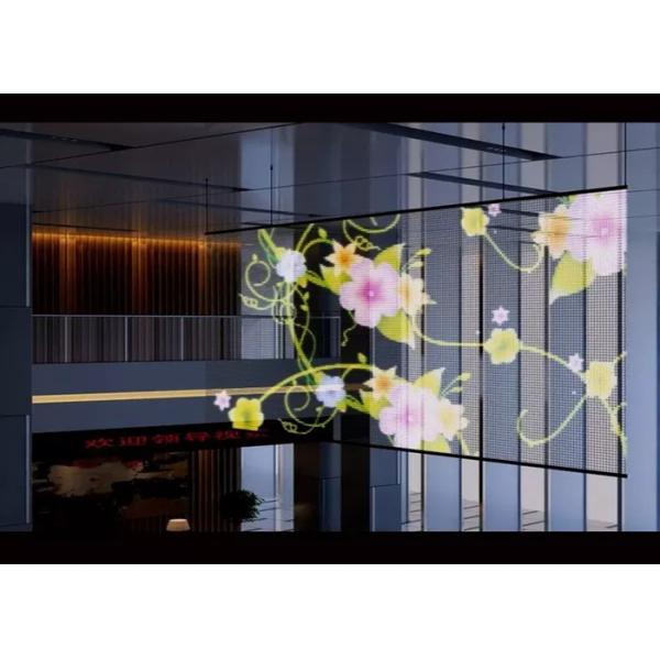 1/4 scanning TL8.93mm 79% Transparent LED Screen Shopping mall glass building use