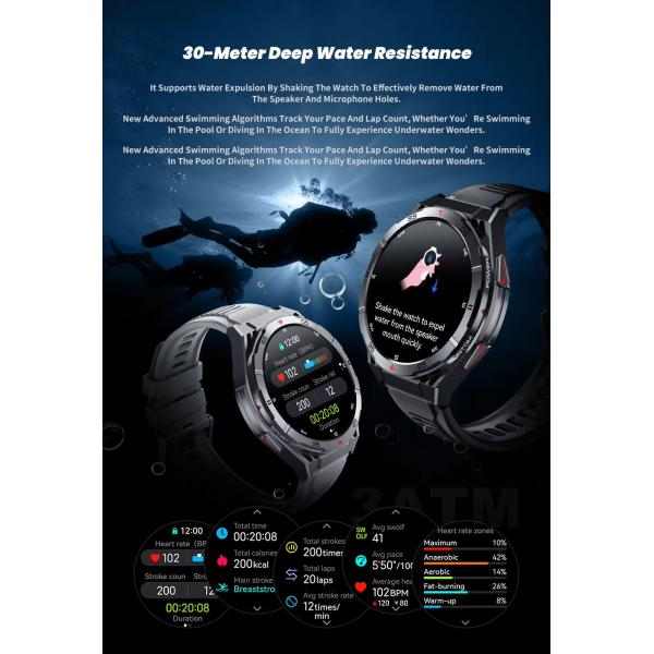X2B Smart Watch GPS Positioning Men Outdoor Sport Health Monitoring Fitness Tracker