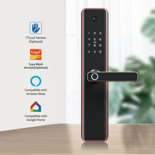 ODM Wifi Deadbolt Door Lock Tempered Glass Black Keypad Door Lock